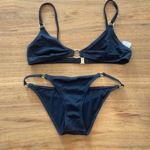 Solid  and striped black Tilda bikini